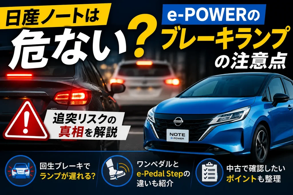 日産ノートは危ない?e-POWERのブレーキランプと追突リスクの注意点