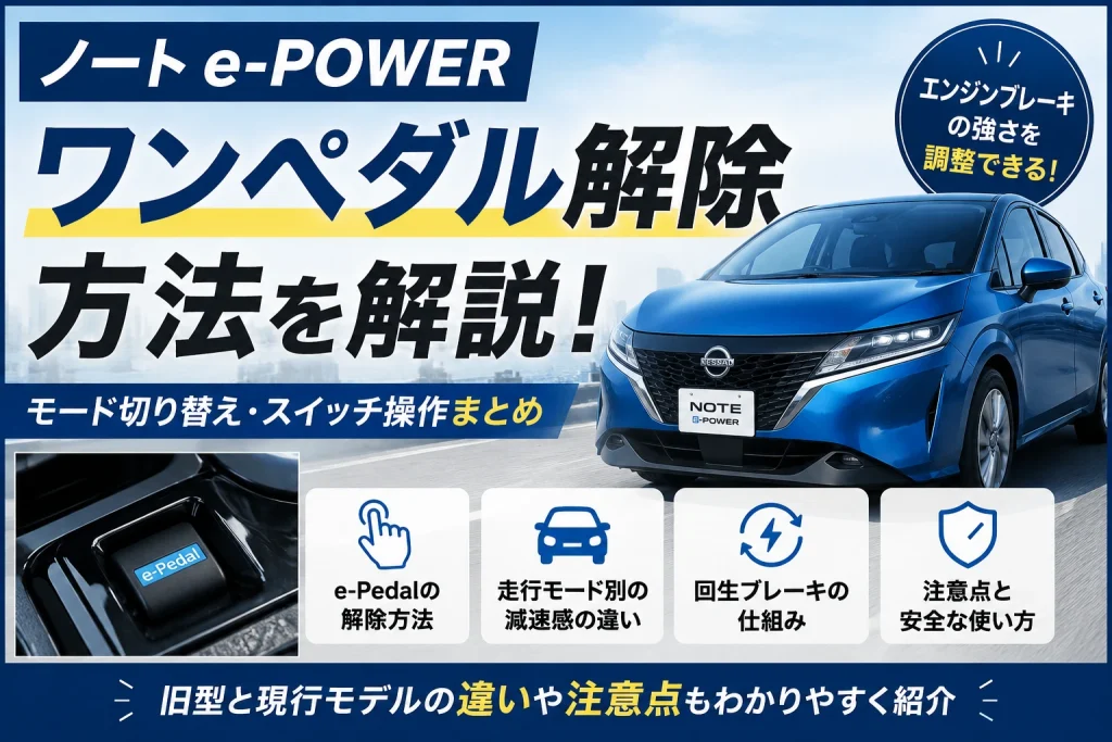 日産ノートe-POWERワンペダル解除方法と仕組みを解説