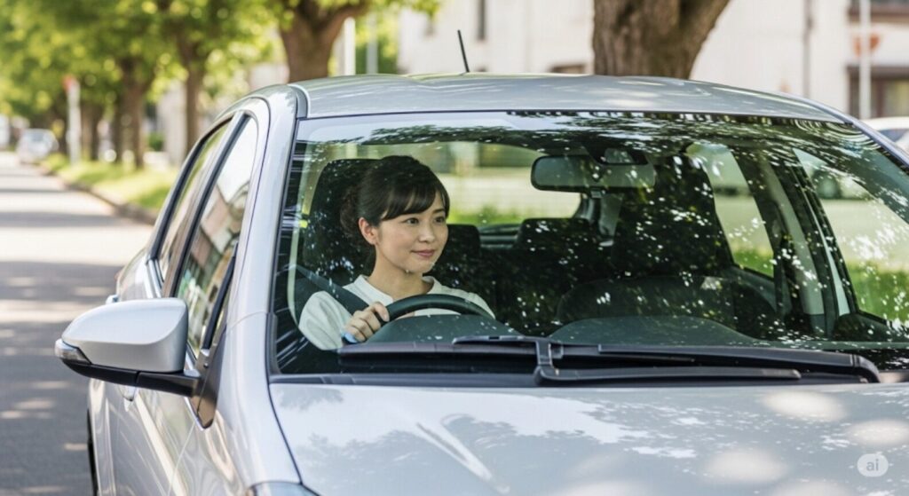 運転席の高さ調整で視界を確保する