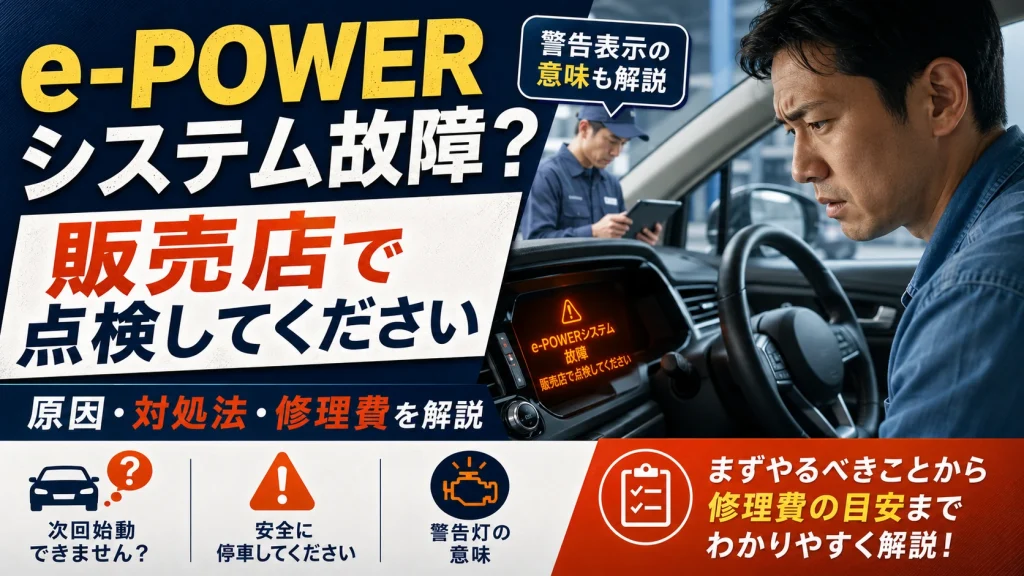 e-POWER システム 故障?販売店で点検してくださいの警告解説
