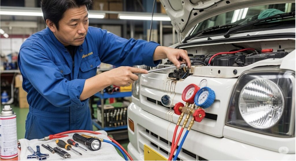 スバルサンバーのエアコン定番故障の原因と修理法を徹底解説
