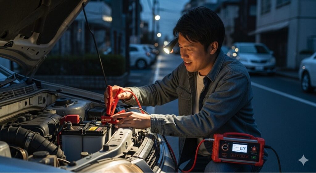 エンジンかからない時のジャンプスタート手順