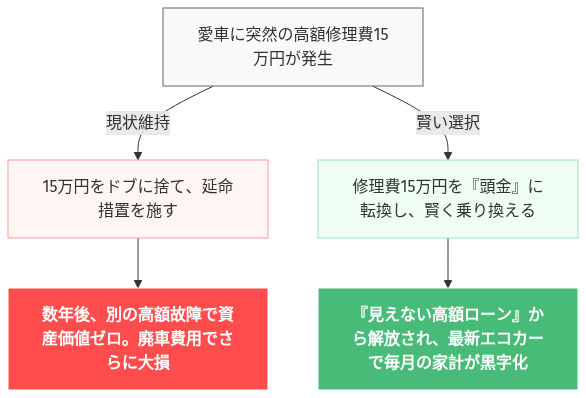 古い車 維持費 高すぎる 手放すタイミング の解説図