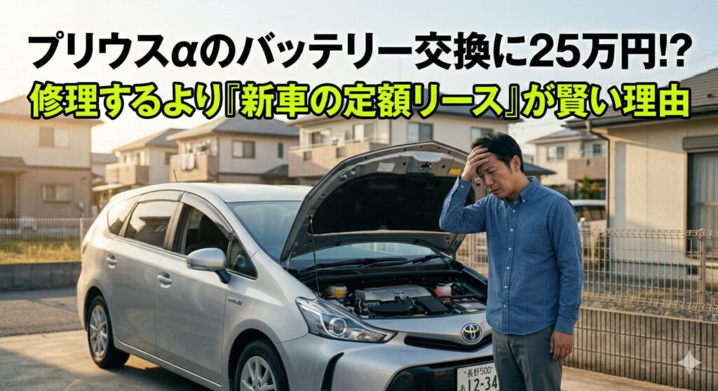 プリウスαのバッテリー交換費用で絶望した方へ|修理より賢い「損をしない」選択肢