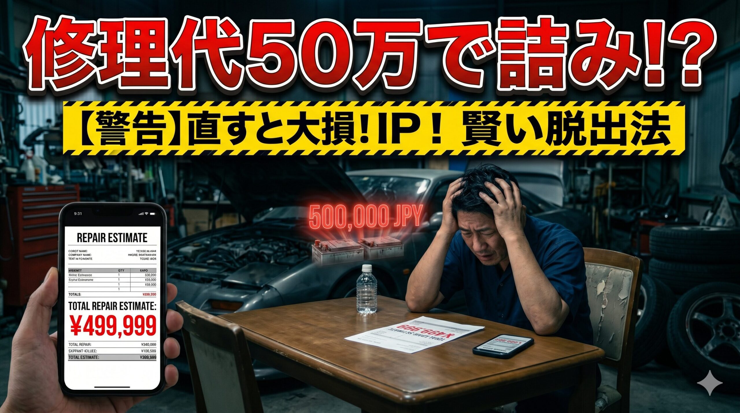 GR86の高額な修理費に絶望する男性。直すと大損する前に知るべき賢い脱出法を解説したアイキャッチ画像