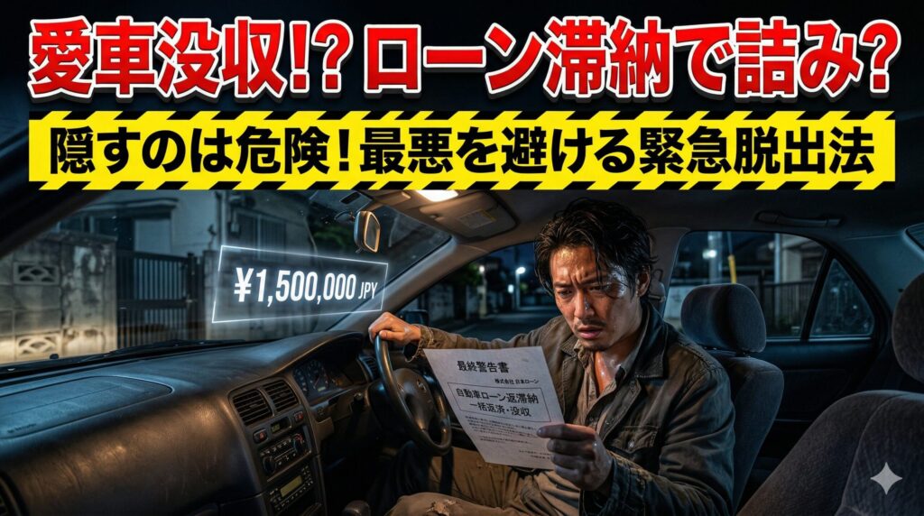 車のローン滞納による引き上げの恐怖に怯える男性。最悪の事態を回避する秘策を解説した