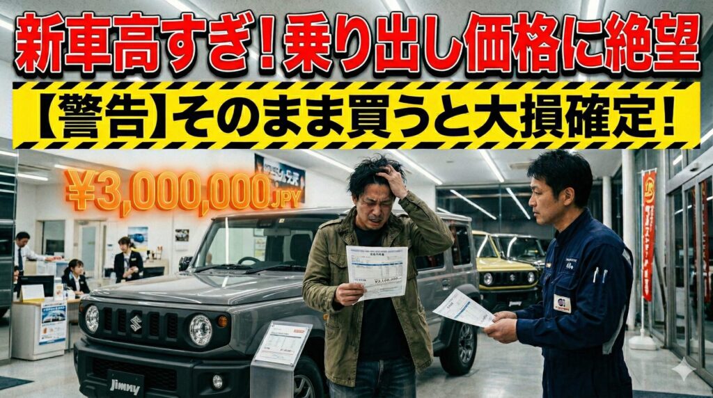 ジムニーの新車乗り出し価格が高すぎて絶望する男性。損しない賢い選択を解説