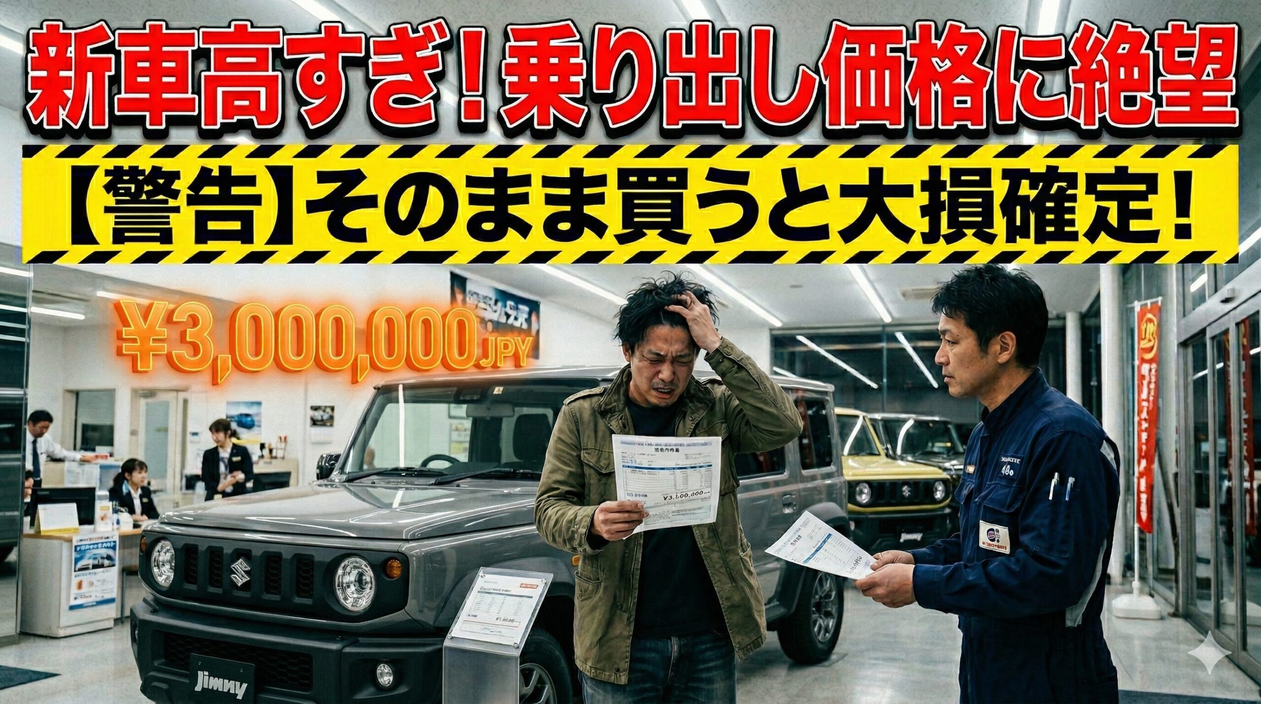 ジムニーの新車乗り出し価格が高すぎて絶望する男性。損しない賢い選択を解説
