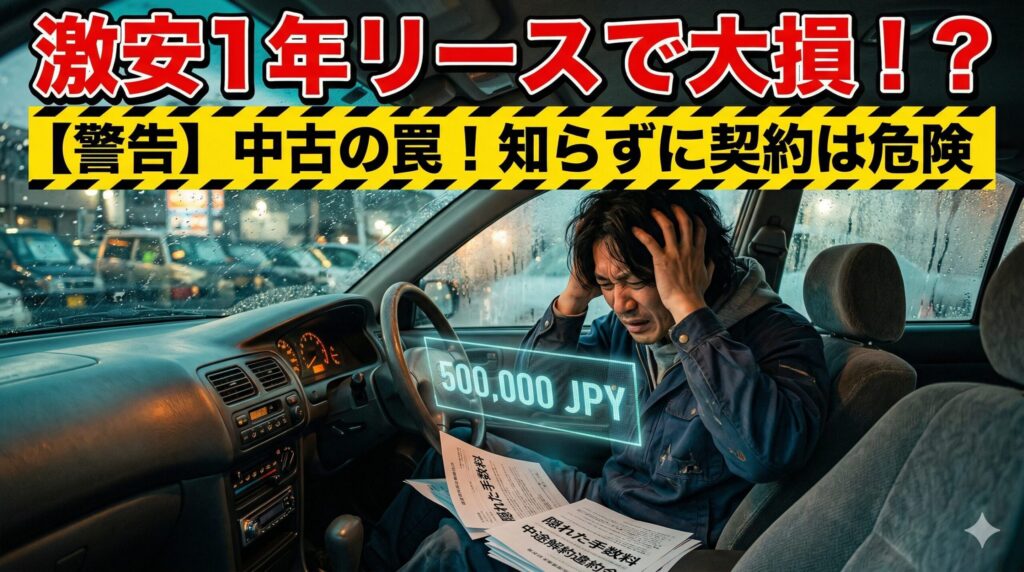 激安の1年中古車カーリースで大損し、絶望する男性。罠を回避する賢い方法を解説