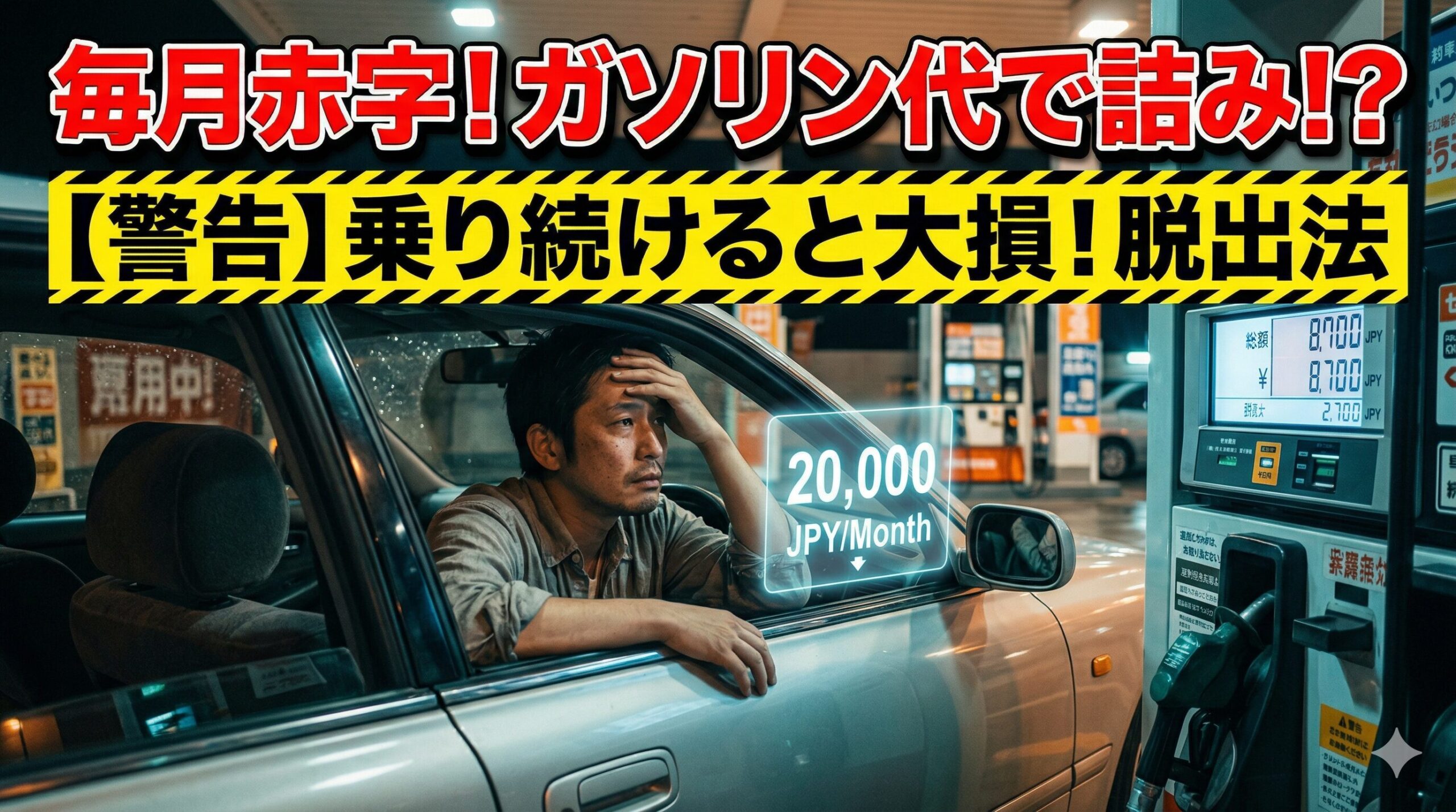 ジャスティのガソリン代に絶望する男性。賢い損切りで脱出する方法を解説した