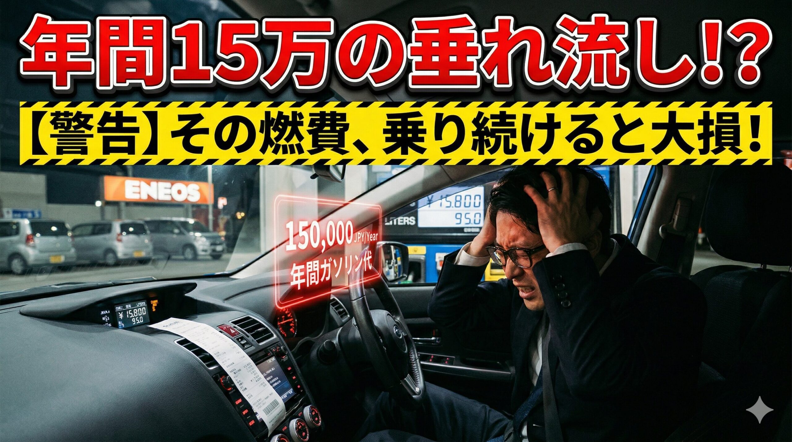 インプレッサスポーツの燃費が悪すぎて絶望する男性。年間15万円損する前に知るべき真実を解説