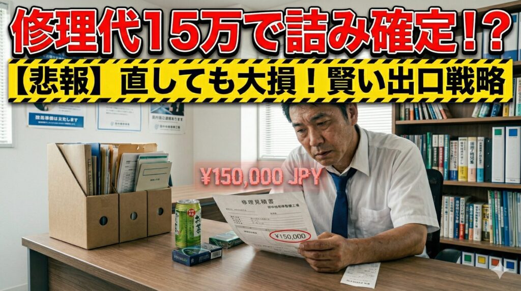 車のエアコン修理費に絶望する男性。高額な車検前に賢く乗り換える方法を解説