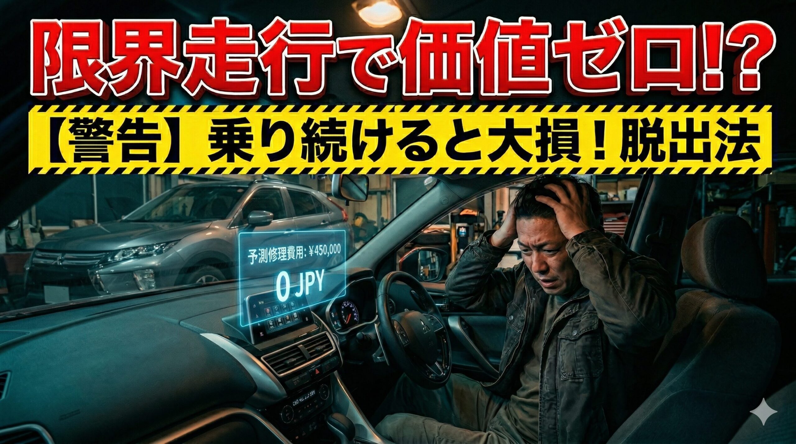 エクリプスクロスの走行距離限界に絶望する男性。賢い損切りで乗り換える方法を解説