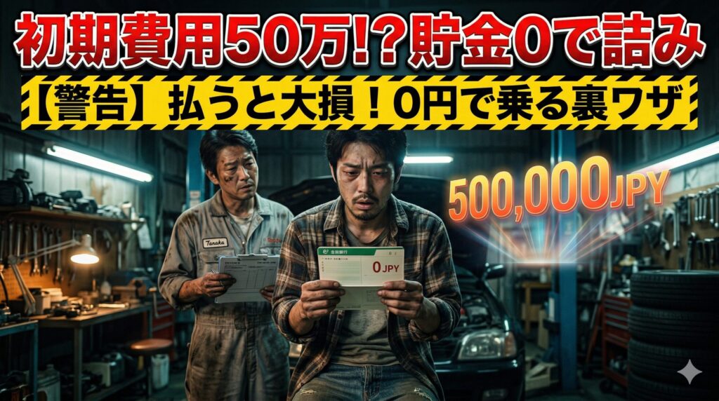 車の初期費用が払えず絶望する男性。貯金ゼロでも初期費用なしでカーリースを利用する裏ワザを解説