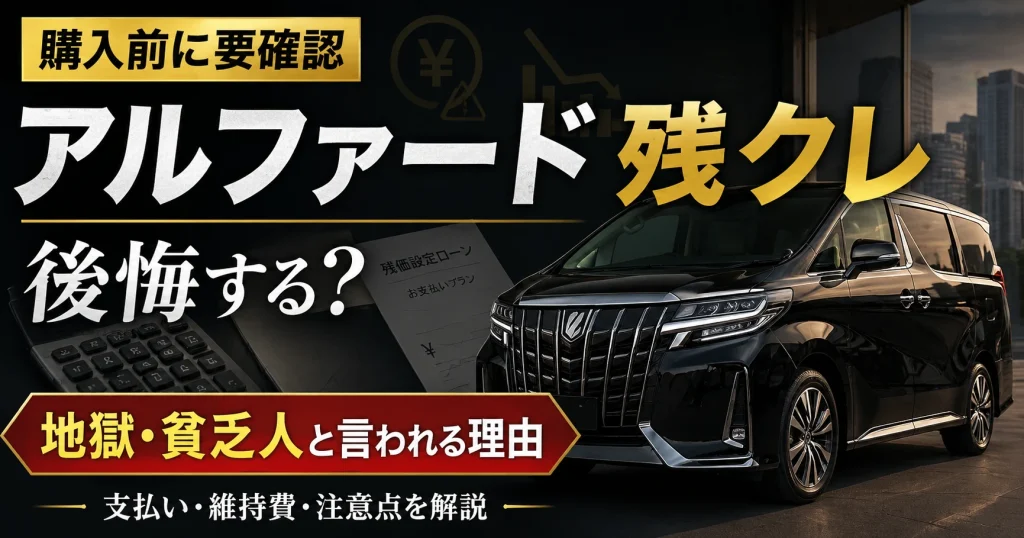 アルファード残クレで貧乏人に？後悔しないための支払い例と注意点