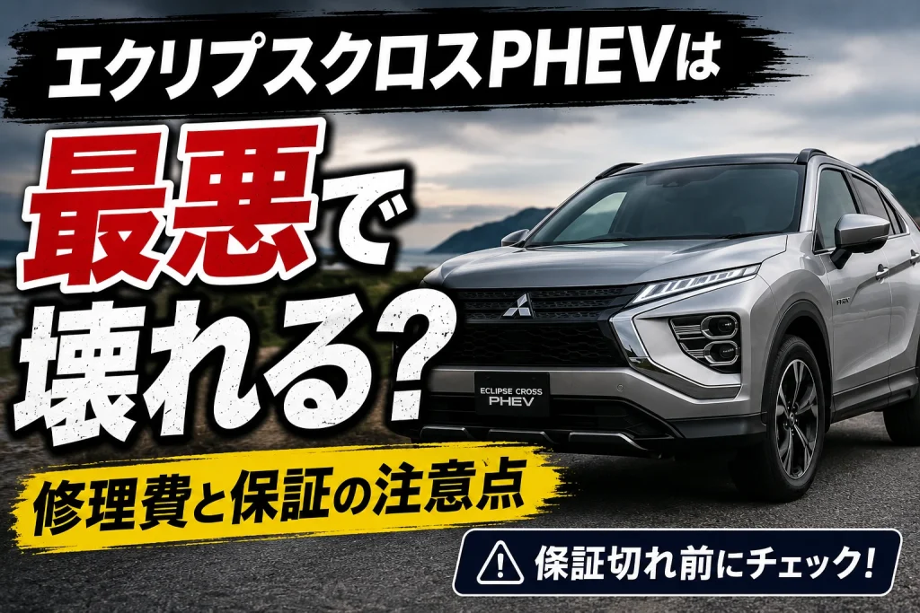 エクリプスクロスPHEVは最悪で壊れる？故障リスクと修理費の注意点