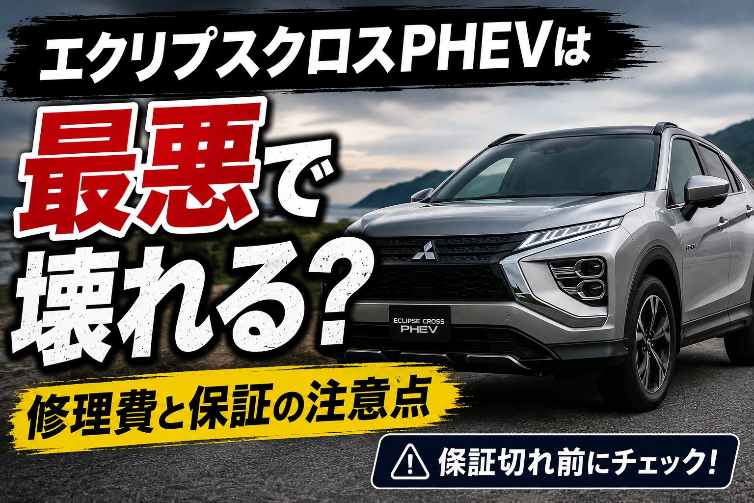 エクリプスクロスPHEVは最悪で壊れるのか、修理費と保証の注意点を解説するアイキャッチ画像