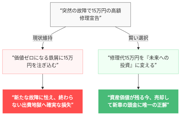 ※図：故障車、修理か売却か？未来を変える選択