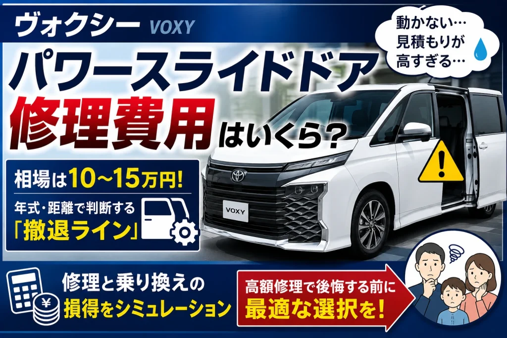 パワースライドドアの故障!ヴォクシーの修理費用はまさかの高額請求か?