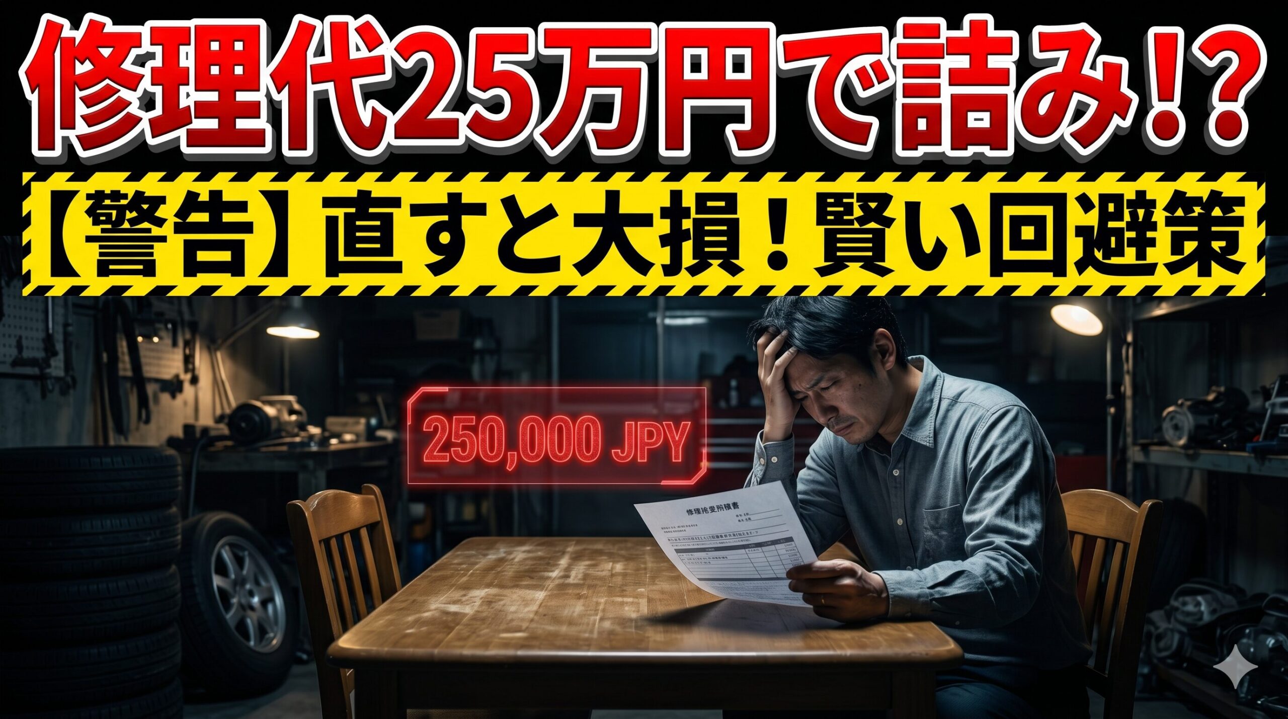 ヴォクシーのバッテリー交換費用に絶望する男性。賢い損切りで脱出する方法を解説したアイキャッチ画像