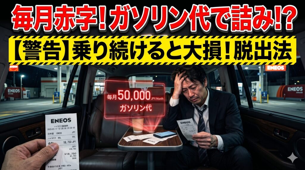 ハリアーの悪すぎる実燃費に絶望する男性。賢い乗り換えで大損を回避する方法を解説したアイキャッチ画像