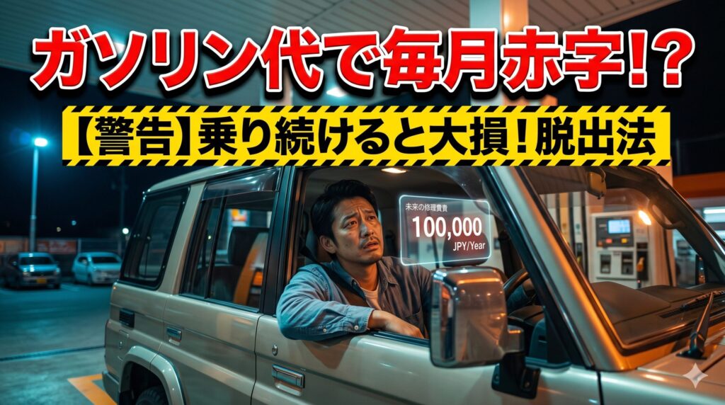 プラドの悪すぎる燃費に絶望する男性。年間10万円の損失を回避する方法を解説したアイキャッチ画像