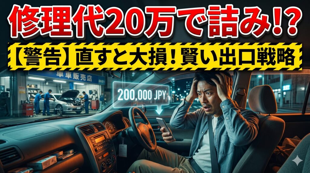 ステップワゴンの高額な修理費に絶望する男性。直すと大損する前に知るべき対策を解説したアイキャッチ画像