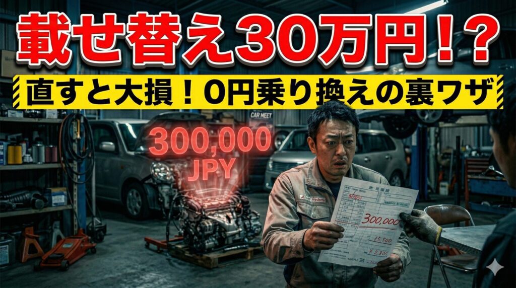 ミラのエンジン載せ替え費用は？知らないと大損！後悔しない最終結論