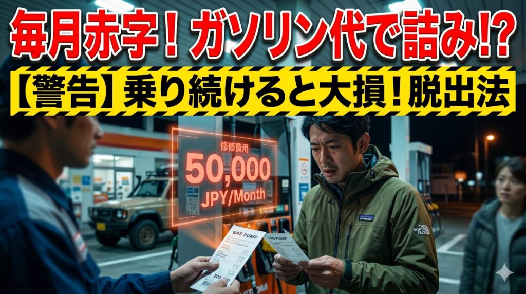 新型ジムニーのガソリン代に絶望する男性。乗り続けると大損する理由と賢い脱出法を解説したアイキャッチ画像